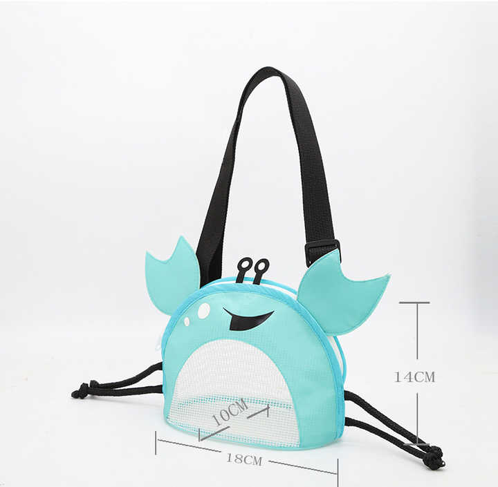 bolsa de malla infantil con diseño de cangrejo