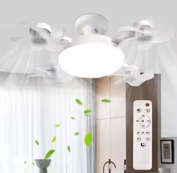 Lámpara de Techo Moderna con Ventilador Silencioso y Control Remoto