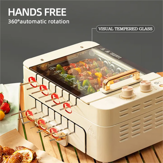 Parrilla Eléctrica de Barbacoa — Calentamiento Fuerte, Antiadherente y de Alta Calidad para Uso Doméstico