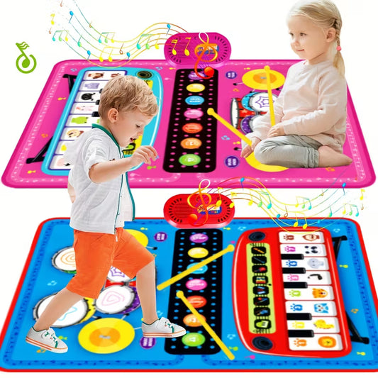 Tapete Musical Infantil con Piano + Batería | Juguete Interactivo Educativo para la Primera Infancia