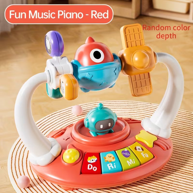 Piano Musical Interactivo Giratorio con Luces y Sonidos | Juguete Educativo para Niños Pequeños