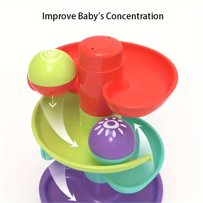 Torre de Pista de Bolas Educativa | Juego de Aprendizaje Temprano • Bolas Rodantes • Bolas Giratorias • Desarrollo Sensorial y Cognitivo • Juguete Interactivo para Bebés y Niños