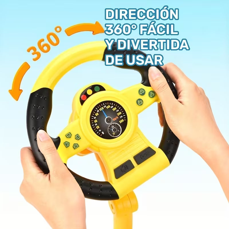Volante de Simulación para Bebés y Niños | Base Vertical • Giro 360° • Juego de Conducción Educativo • Estimulación Temprana • Juguete Interactivo de Alta Calidad
