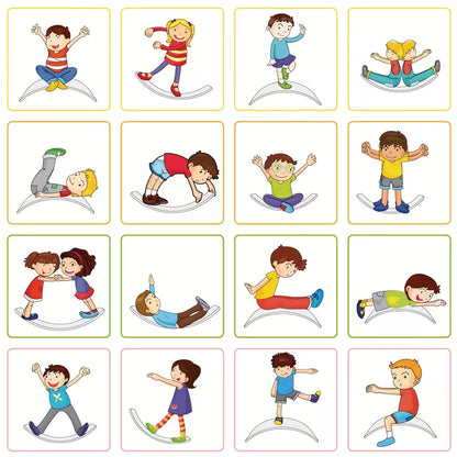 Tabla de Equilibrio de Madera Natural 🪵🤸♀️ | Balancín Infantil, Entrenamiento de Piernas y Ejercicio Cardiovascular